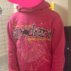 pink sp5der hoodie