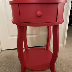 Side Table / End Table / Nightstand Red lacquered