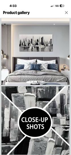 Brand New Hand Painted, Manhattan Skyline Night View, Modern Artwork for Living Room Bedroom Bathroom Office Home Decor