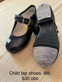 Capezio Child Tele Tone Tap Shoes Size 8M