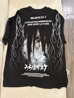 Darc Sport Men's Grey Oversized Naruto Sasuke Curse Mark T-Shirt