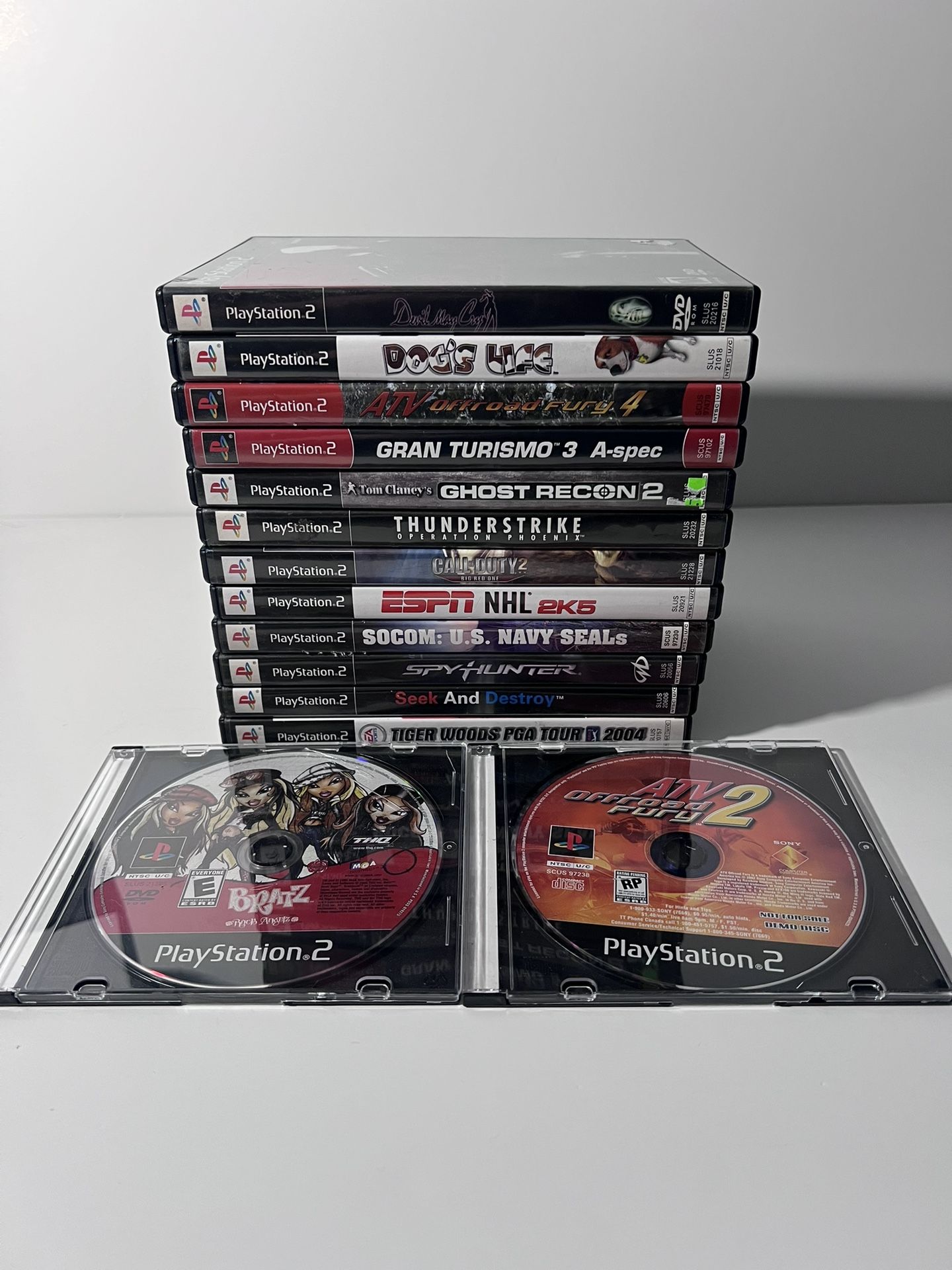 Lot of 14 PS2 Games - Dog’s Life, Bratz Rock Angelz, Gran Turismo 3, Devil May Cry