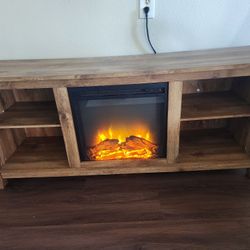 Entertainment Stand With Fireplace 