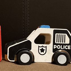 Police, Fire, and Ambulance Wooden Cars