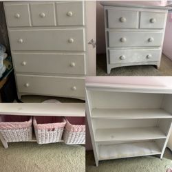 Pottery Barn Kids 4pc Solid Wood Set (dresser, Bookcase, Nightstand & Mirror)