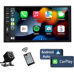 Naifay Double Din Car Stereo Compatible with Apple Carplay and Android Auto, 7inch 