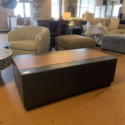 Natural Wood Rectangle Coffee Table