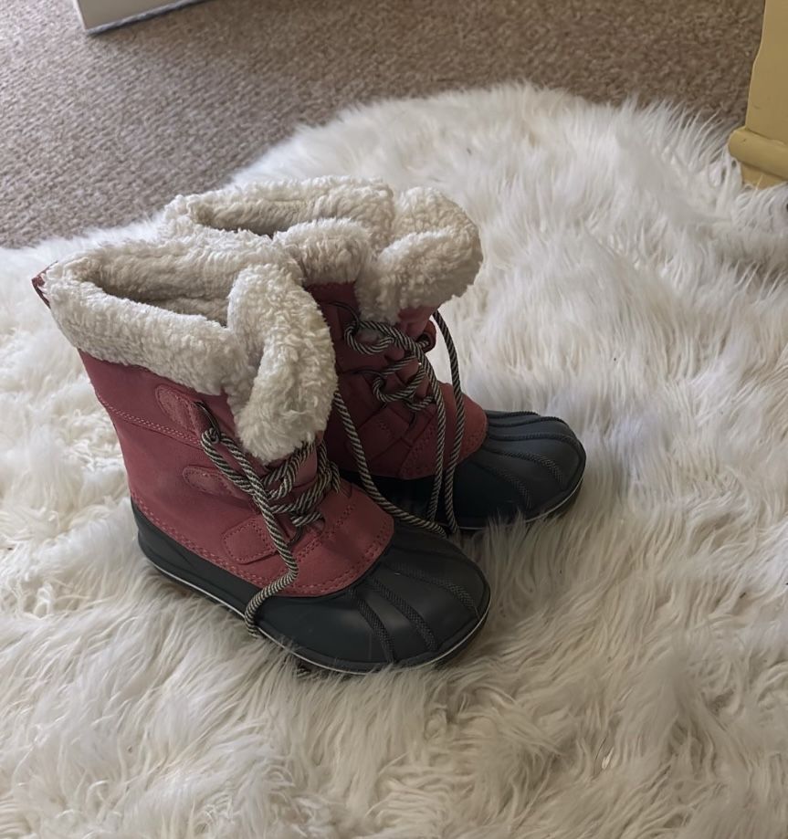 Cat And Jack Size 13 Pink Snow Boots For Little Kid
