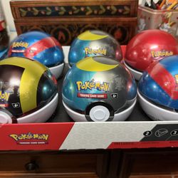 6 Pokeball Tins