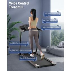 Treadmill Folding Electric Treadmill Bluetooth Voice Control Exercise Treadmill for Home Office Speed Range of 0.5-7.5 mph