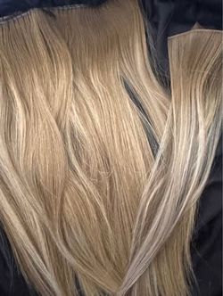 18” Real Hair Weft Extensions - Like New $200