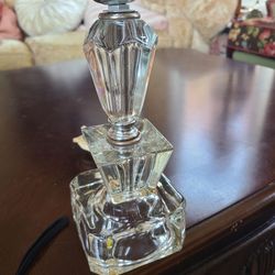 vintage art deco clear stacked glass boudoir table lamp MCM bogo grannycore Shabbychic Farmhouse