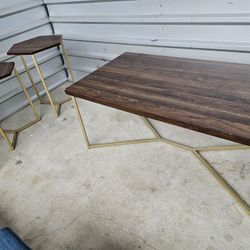 Set Of 3 Geometric End Tables