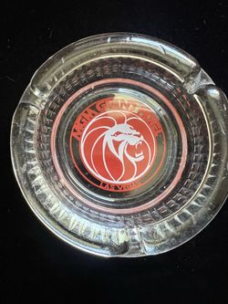 VTG clear glass ashtray from the MGM Grand Hotel & Casino in Las Vegas.