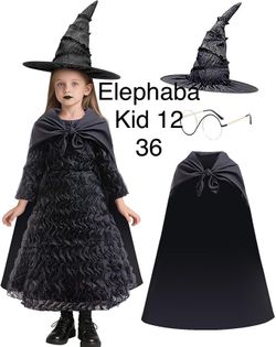 Elephaba Wicked Witch Costume Wizard of Oz Halloween Girls Costume sz 12
