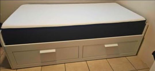 Twin Nectar Mattress and Ikea Storage bed