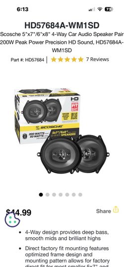 Scosche 5x7/6x8 4-Way Car Speakers Pair