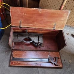 Vintage Miter Box with Saw