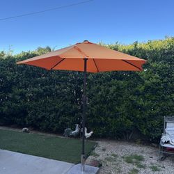 7.5" FT Market Umbrella Patio Color: Orange Base Not Included 