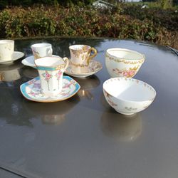 Tea Cups:Cup & Saucer 9 Separate Single Sets China Antique 