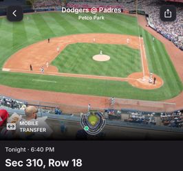 Dodgers v Padres 2 tickets Friday 5/18