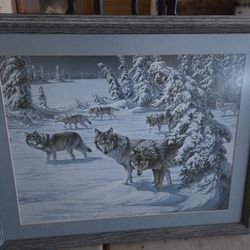 Three Wolves - Framed Art
