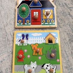 Set Of 2 Toddler Chunky Knob Puzzles 