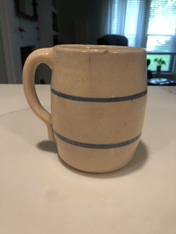 vintage blue striped mug