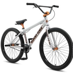 SE Bikes Blocks Flyer 26" BMX Bike Iced Out Silver