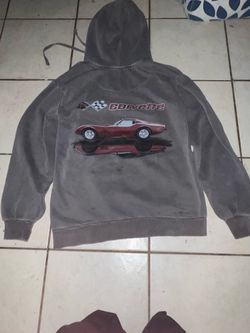 Gray Chevrolet Corvette hoodie with red car graphic, size S #corvette #automotive