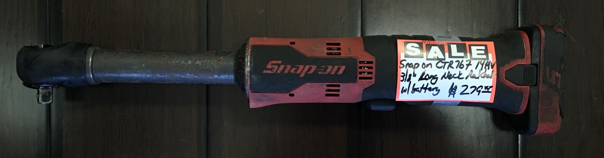 Snap On CTR767 14.4V 3/8” Long Neck Ratchet With Battery