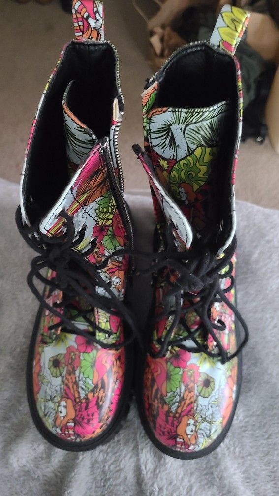 Rain Boots - Size 6 Fairys Mushrooms Fantasy Land
