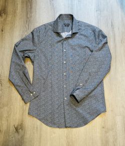 Men’s Van Heusen Gray Slim Fit Stretch Dress Button Up Shirt M