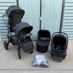 Uppababy Vista V2 double stroller + Bassinet + Mesa V2 car seat