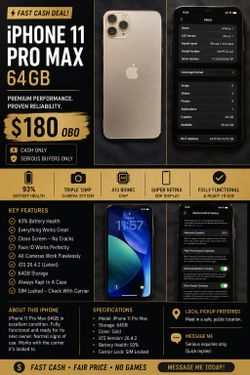 iPhone 11 Pro Max 64 GB - $100 OBO
