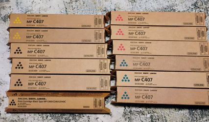 Ricoh MP C407 Genuine Toner Cartridge Lot