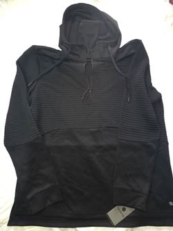 Men's quarter zip hoodie XL black textured sweater