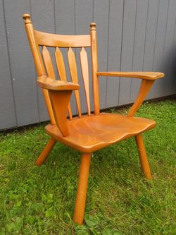 Vintage Signed Cushman Colonial Hardwood Arm Chair