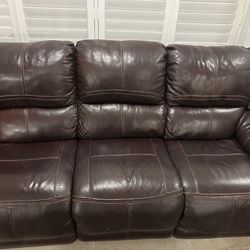 Brown Leather Couch 