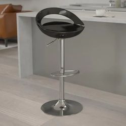 BLACK ADJUSTABLE BAR HEIGHT BAR STOOLS SET OF 3