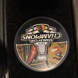 Official NHL Puck From Blackhawks 2013 Championship Season 