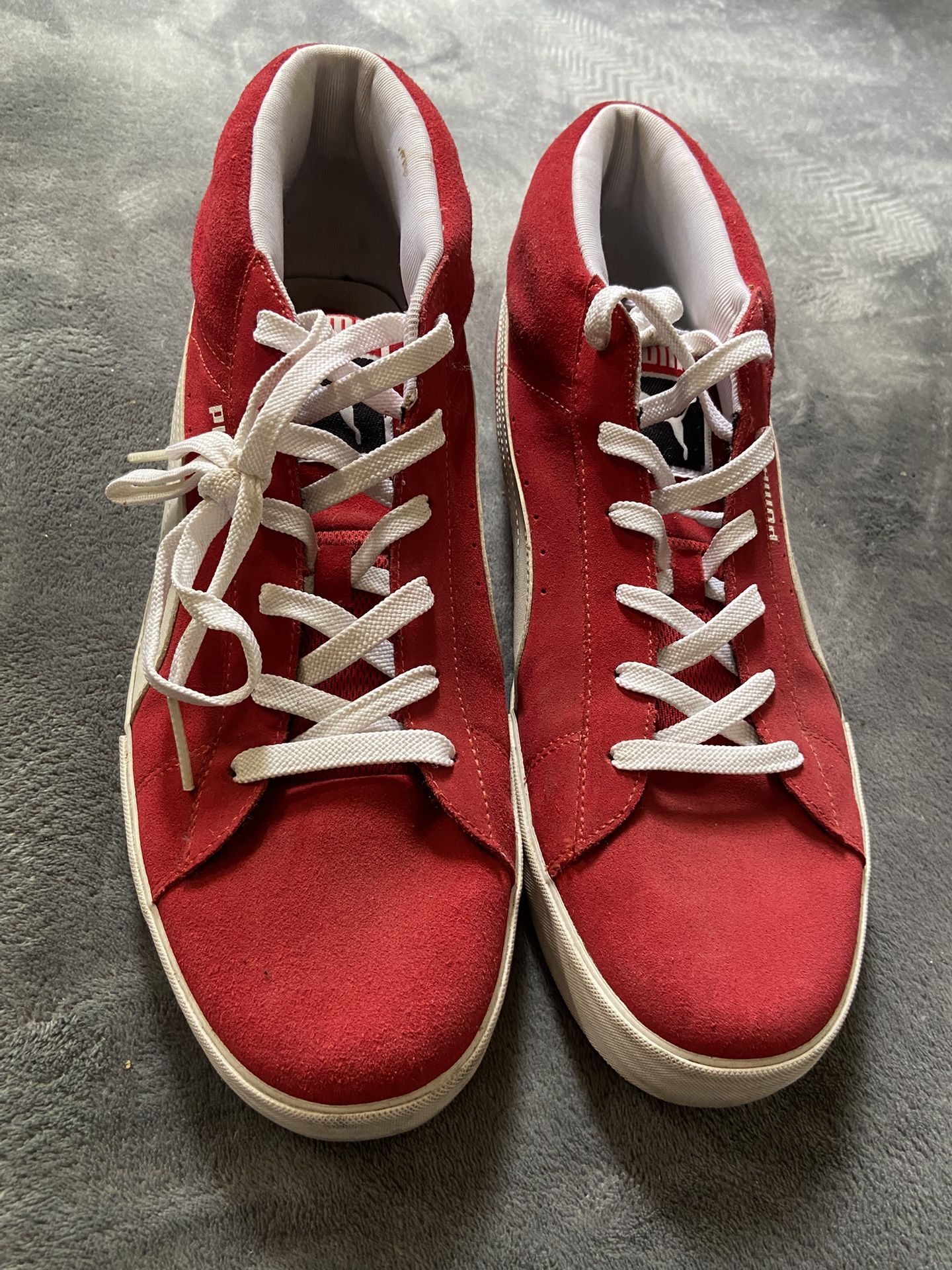 Puma Men's Red and White Trainers 13