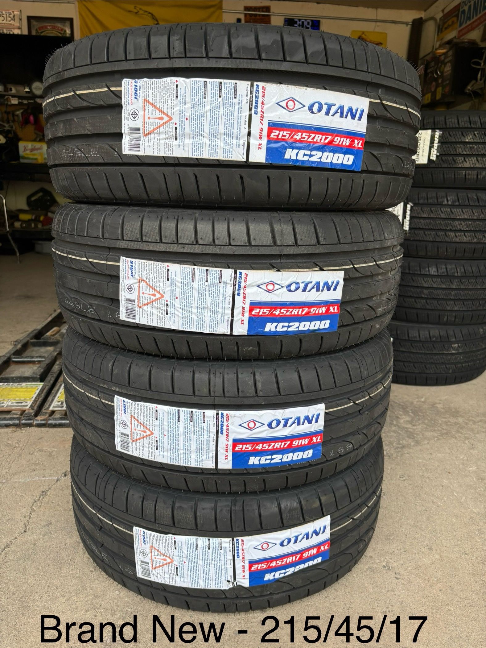 (4) - 215/45/17 Otani KC2000 Tires