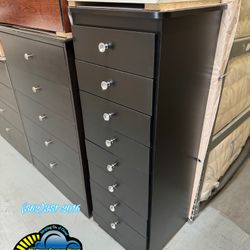 Paulina Black Diamond Dresser Thin Drawers