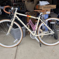 Retrospec 44” Road Bike - 14 Speed (Oat Color) with New Helmet