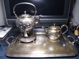 Silver antique tea set