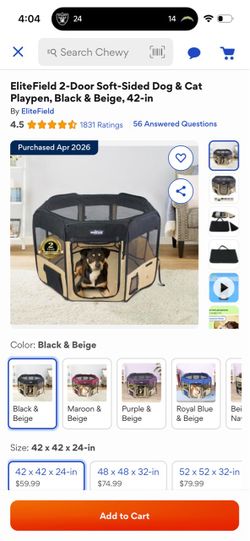 Dog + Cat Playpen 42x42x24