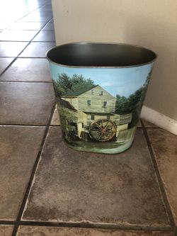 Gold Garbage can