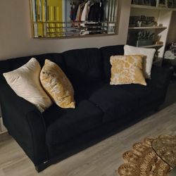 Black Velvet Sofa 