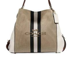 Coach Horse & Carriage Jacquard Edie 31 Khaki/Chalk/Gold 69815 Shoulder Bag

